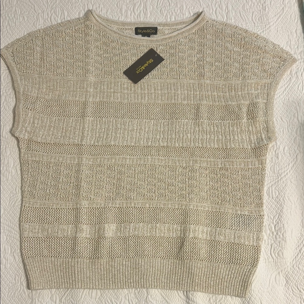Style&Co. Cream Knit Top